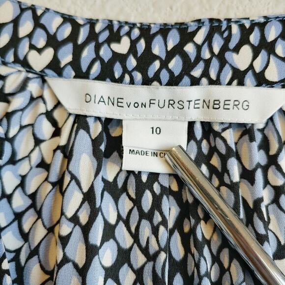 Diane Von Furstenberg Freya Silk Blend Dress Sz 10 - Picture 10 of 16